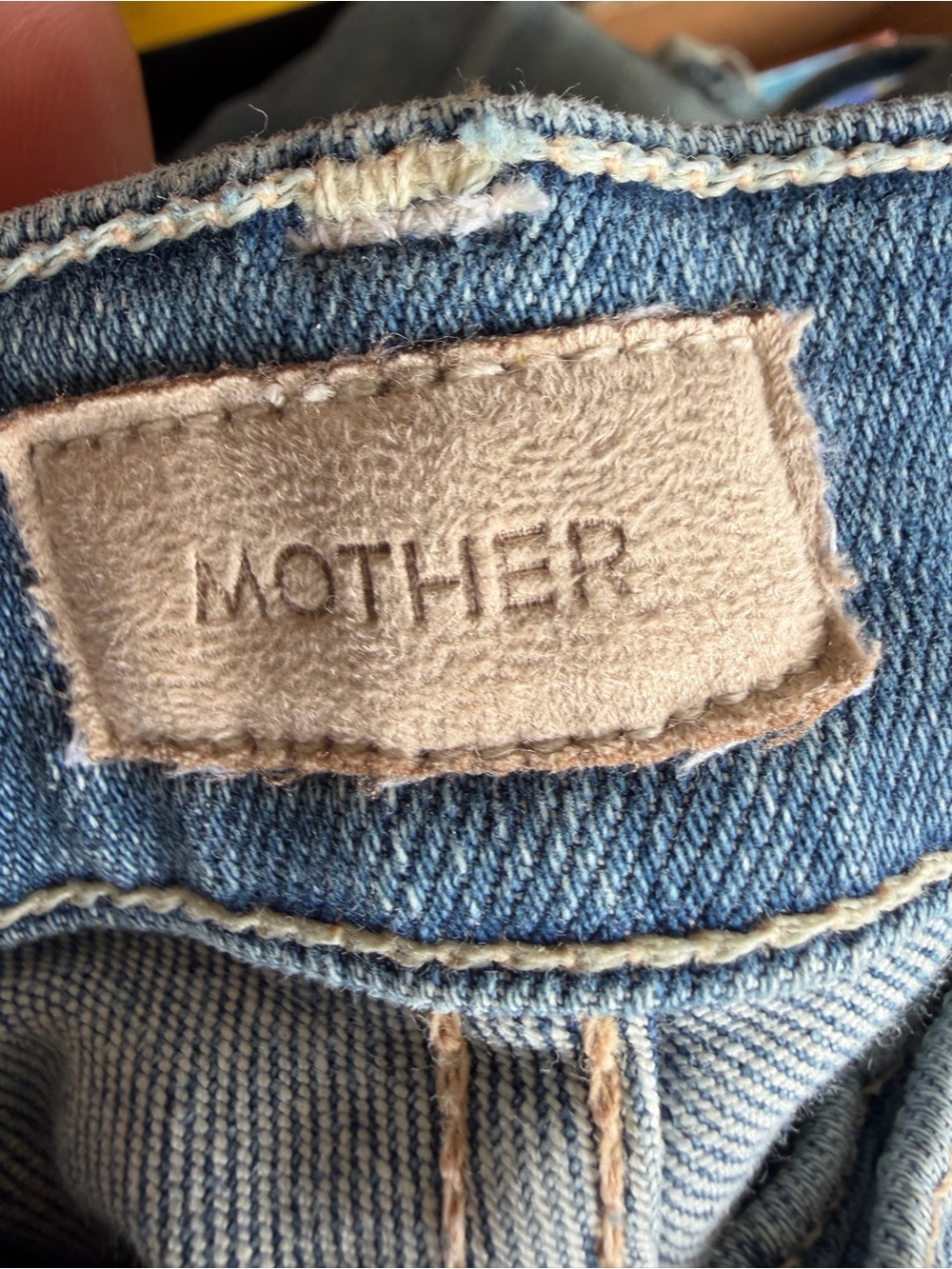 MOTHER Pale Blue Denim Ankle Snippet with Copper Rivet
